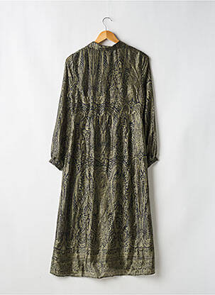 Robe mi-longue imprimé fantaisie manches longues vert MAISON 123 femme
