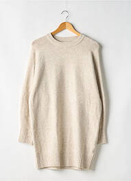 Robe pull coupe droite manches longues beige PULL & BEAR femme