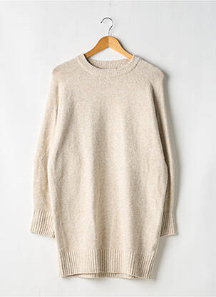 Robe pull col rond manches longues beige PULL & BEAR femme