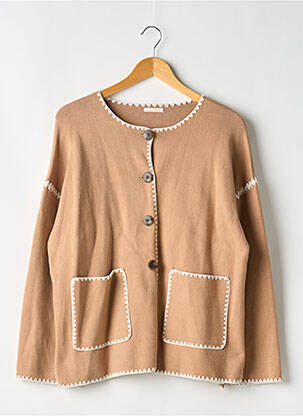 Gilet manches longues col rond marron LILI & LALA femme