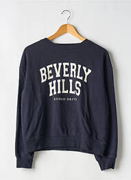 Sweat-shirt sérigraphie floquée manches longues bleu H&M femme