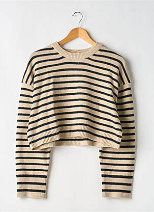 Pull coupe droite manches longues beige H&M femme
