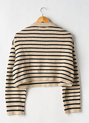 Pull coupe droite manches longues beige H&M femme