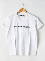 T-shirt coupe droite manches courtes blanc HOUMOUS femme