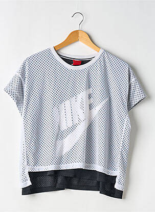 T-shirt coupe droite manches courtes blanc NIKE femme