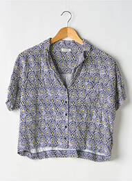 Chemisier manches courtes manches courtes bleu KANOPE femme