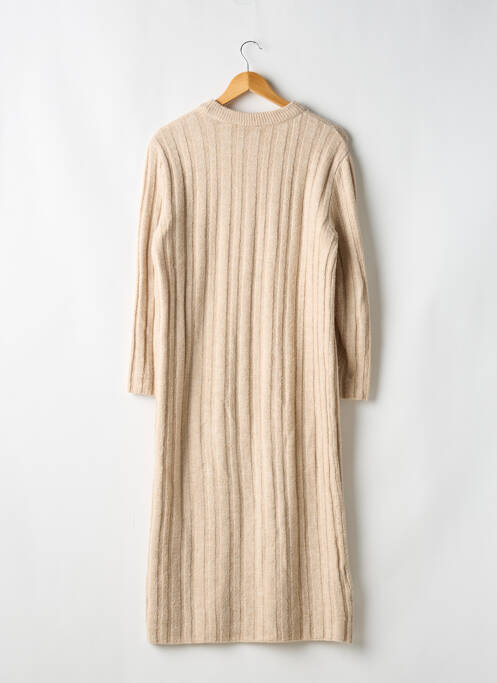 Robe pull col rond manches longues beige MANGO femme