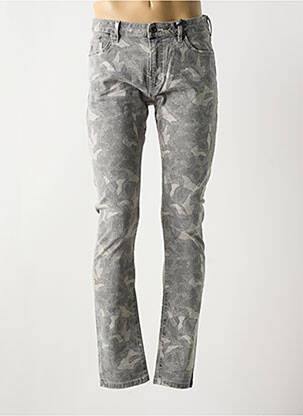 Pantalon slim fermeture zippée sous rabat boutonné gris SCOTCH & SODA homme