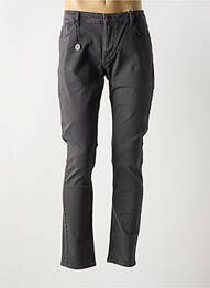 Pantalon slim fermeture zippée sous rabat boutonné gris SOLID homme