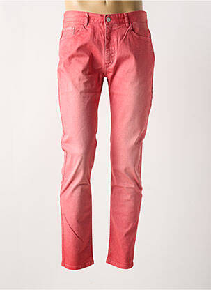Pantalon slim fermeture zippée sous rabat boutonné rose FRENCH DISORDER homme