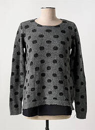Pull tissage chiné manches longues gris MERI & ESCA femme