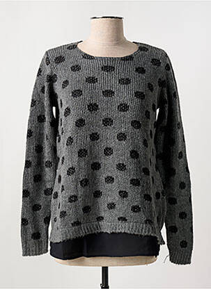 Pull tissage chiné manches longues gris MERI & ESCA femme