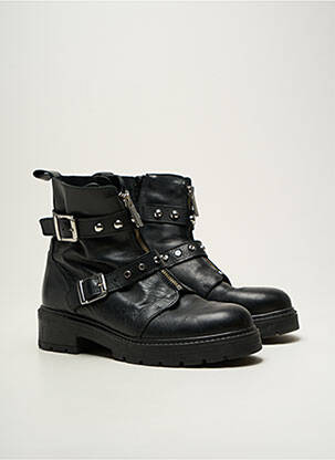 Bottines/boots matière lisse talon plat jusqu'à 3cm noir SAN MARINA femme