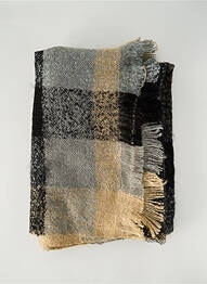 Echarpe imprimé carreaux noir MARC BARELL femme