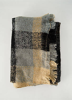 Echarpe imprimé carreaux noir MARC BARELL femme