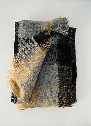 Echarpe imprimé carreaux noir MARC BARELL femme