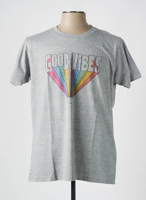 T-shirt gris RETRO ORIGIN pour homme