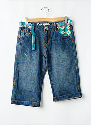 Bermuda coupe droite bleu DESIGUAL fille
