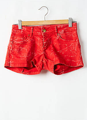 Short tissage denim rouge SALSA femme