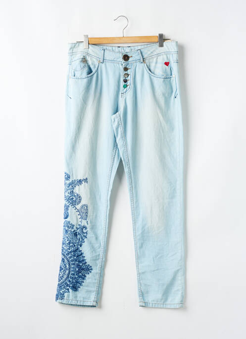 Pantalon droit bleu DESIGUAL pour femme