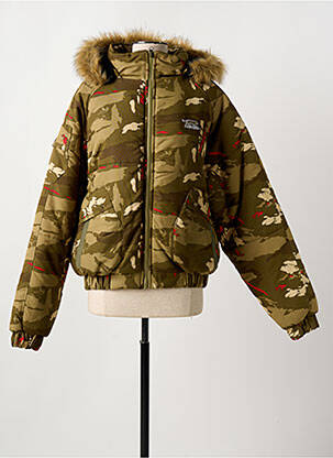 Doudoune poches a capuche vert AIRNESS femme