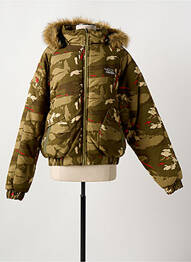 Doudoune poches a capuche vert AIRNESS femme