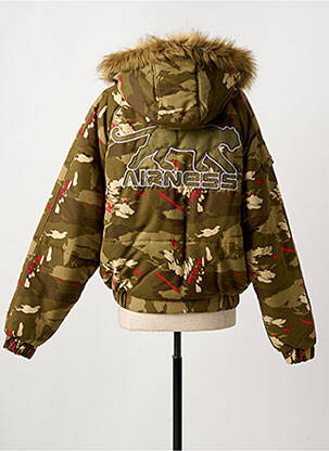 Doudoune poches a capuche vert AIRNESS femme