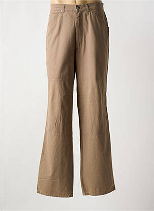 Pantalon flare fermeture zippée sous rabat boutonné beige LUCCHINI femme