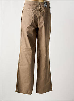 Pantalon flare fermeture zippée sous rabat boutonné beige LUCCHINI femme