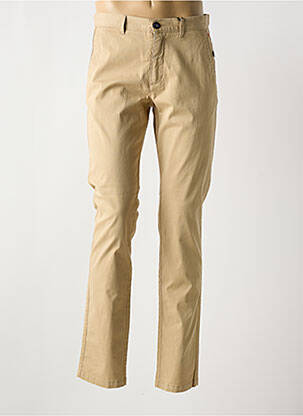 Pantalon slim fermeture zippée sous rabat boutonné beige COFOX homme