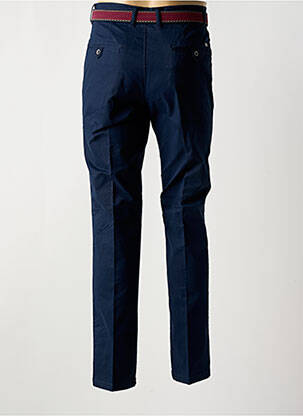 Pantalon slim fermeture zippée sous rabat boutonné bleu LCDN homme