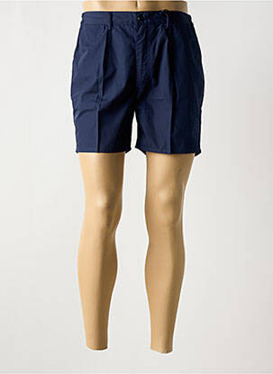Short fermeture zippée sous rabat boutonné bleu PIERRE D'ARLANC homme