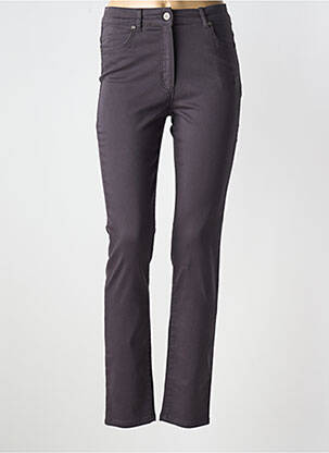 Jeans coupe slim stretch taille haute gris OLSEN femme