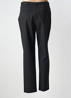 Pantalon chino fermeture zippée sous rabat boutonné taille normale noir O.K.S femme