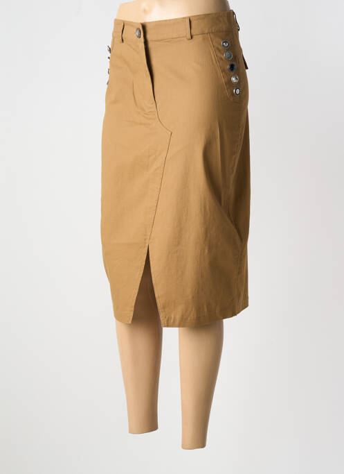 Jupe mi-longue marron 7 SEASONS pour femme