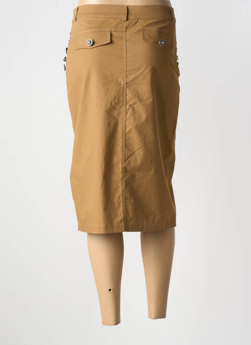 Jupe mi-longue marron 7 SEASONS pour femme