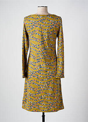 Robe mi-longue imprimé fleurs manches longues jaune WHITE STUFF femme