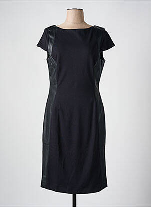 Robe mi-longue fermeture zippée au dos manches courtes noir OLSEN femme