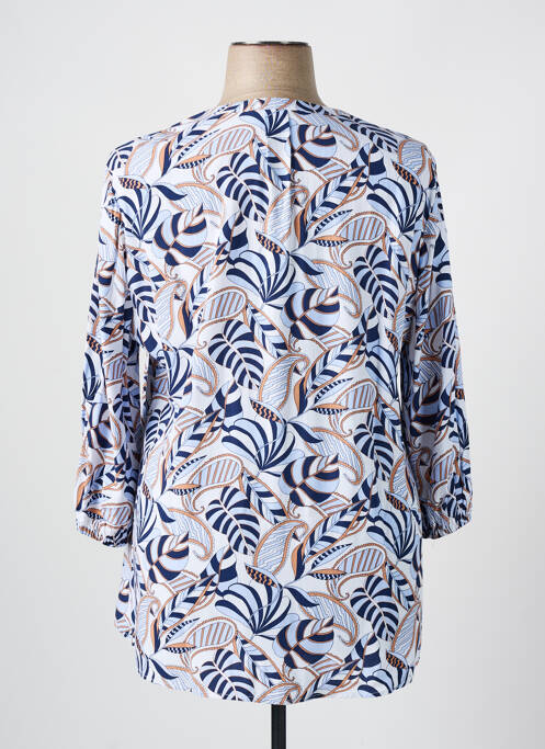 Blouse tissage popeline manches 3/4 bleu OLSEN femme