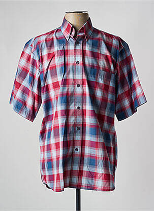 Chemise manches courtes imprimé carreaux rouge LOUIS VICTOR homme