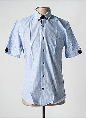 Chemise manches courtes imprimé carreaux bleu CAP 10 TEN homme