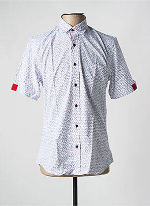 Chemise manches courtes imprimé fantaisie blanc CAP 10 TEN homme