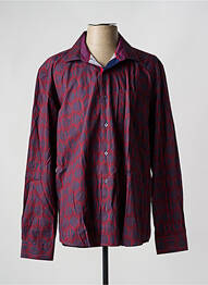 Chemise manches longues imprimé fantaisie rouge CAP 10 TEN homme