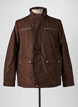 Blouson fermeture zippée sous rabat pressionné marron COFOX homme