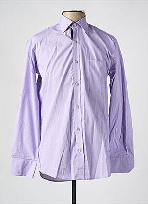 Chemise manches longues coupe droite violet LOUIS VICTOR homme