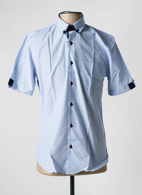 Chemise manches courtes imprimé carreaux bleu CAP 10 TEN homme