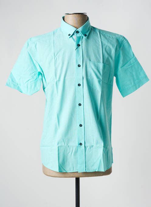 Chemise manches courtes coupe droite bleu CAP 10 TEN homme