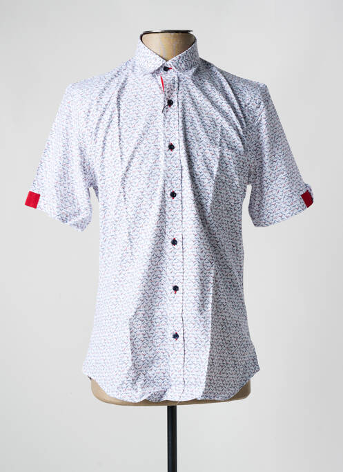 Chemise manches courtes imprimé fantaisie blanc CAP 10 TEN homme