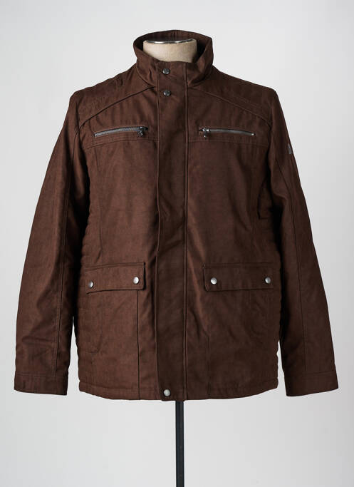 Blouson fermeture zippée sous rabat pressionné marron COFOX homme