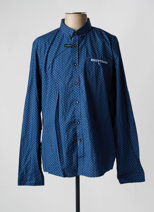 Chemise manches longues bleu DELAHAYE pour homme